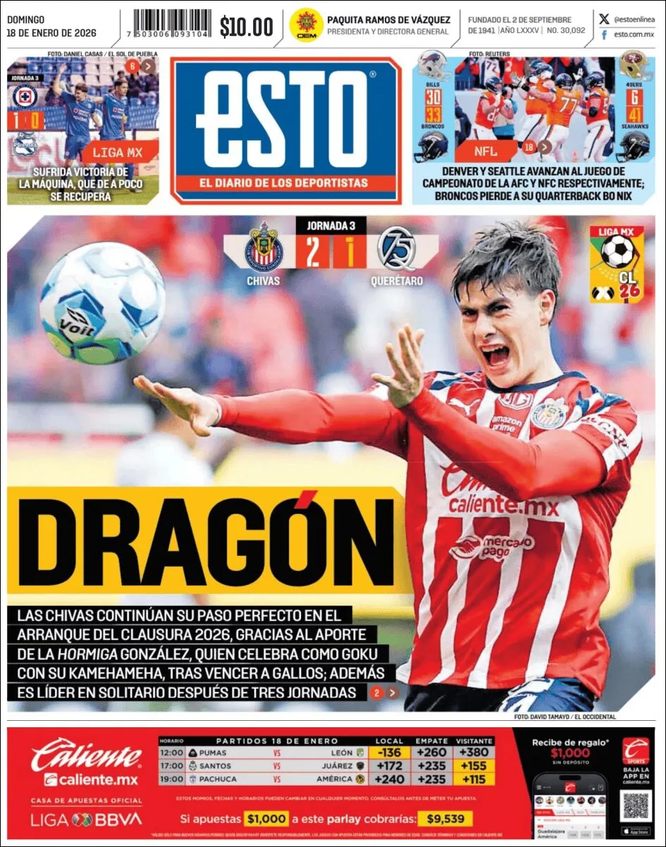 Portada de Esto del domingo, 18 de enero de 2026