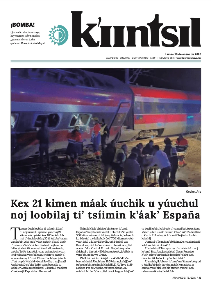 Portada de La Jornada - Kiintsil del lunes, 19 de enero de 2026