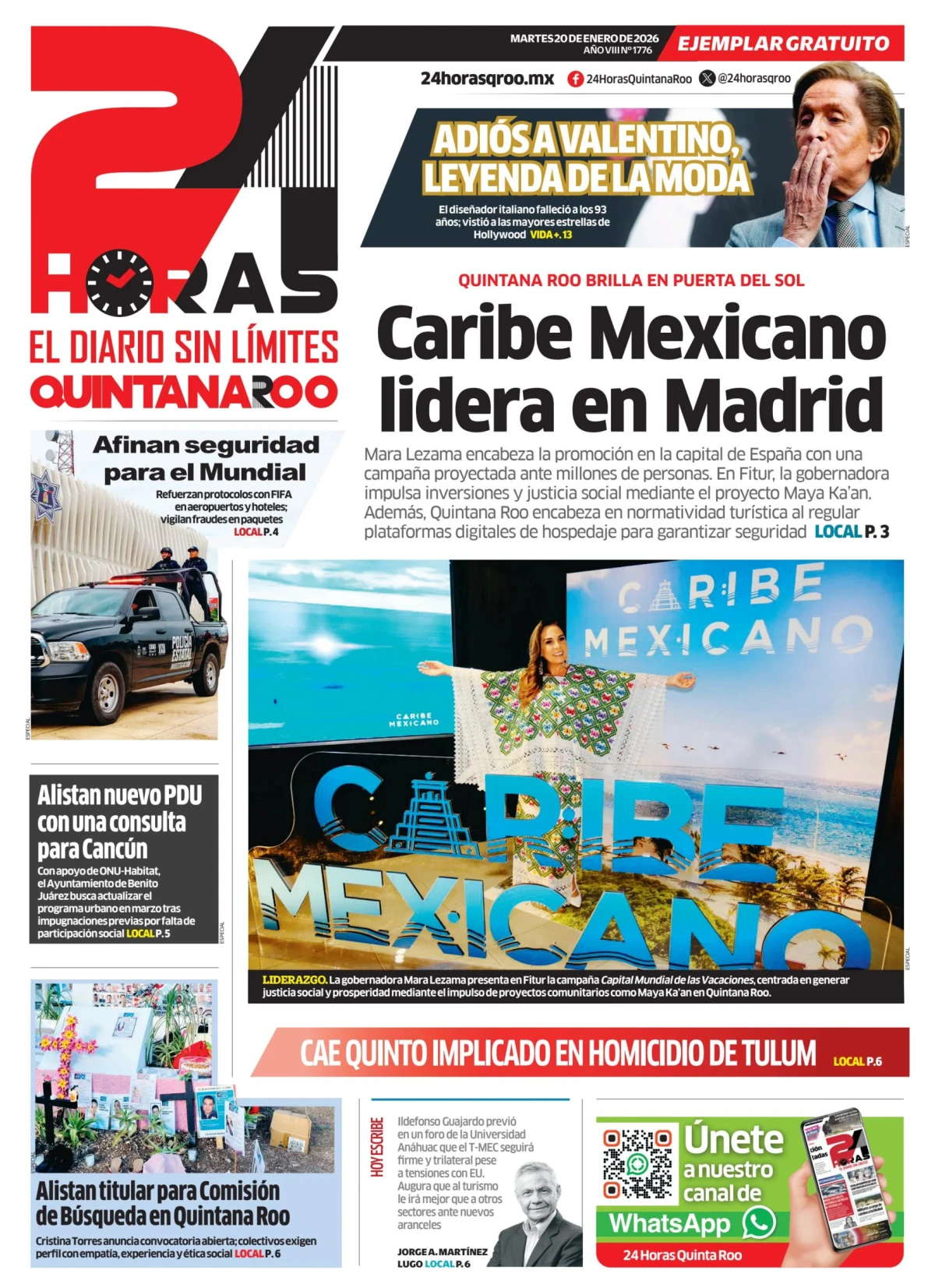 Portada de 24 Horas Quintana Roo