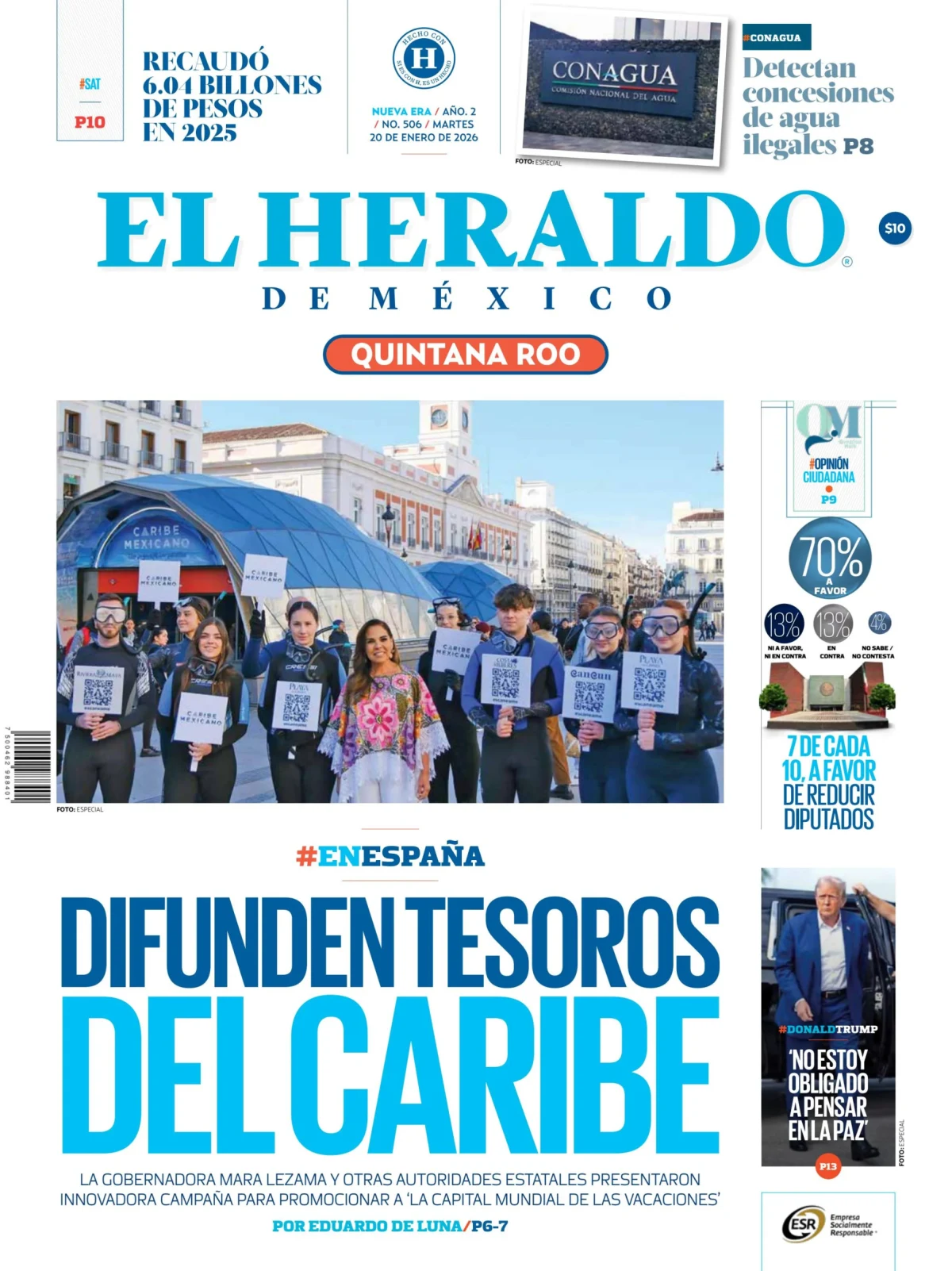 Portada de El Heraldo de Mexico - Quintana Roo