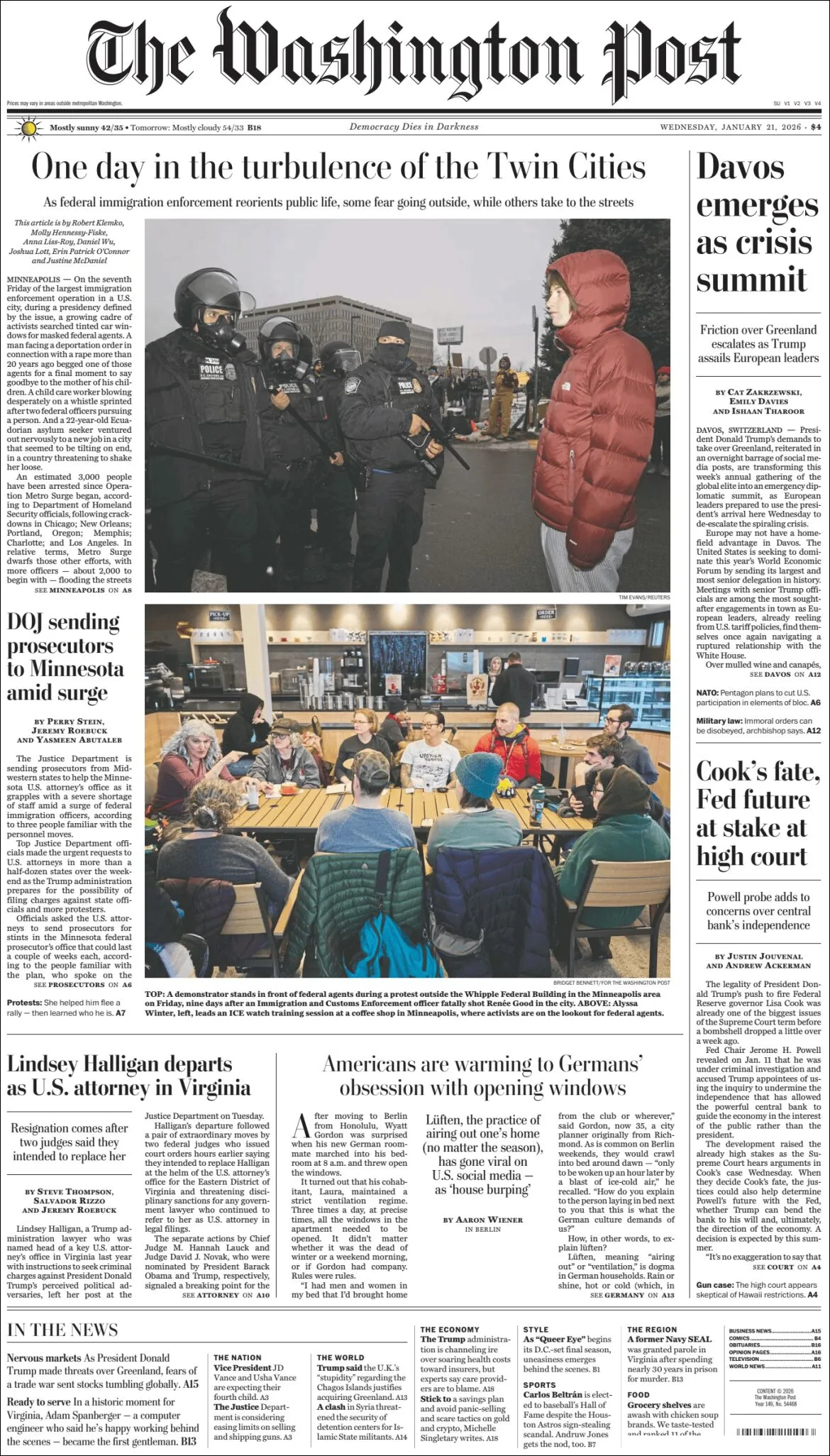 Portada de The Washington Post