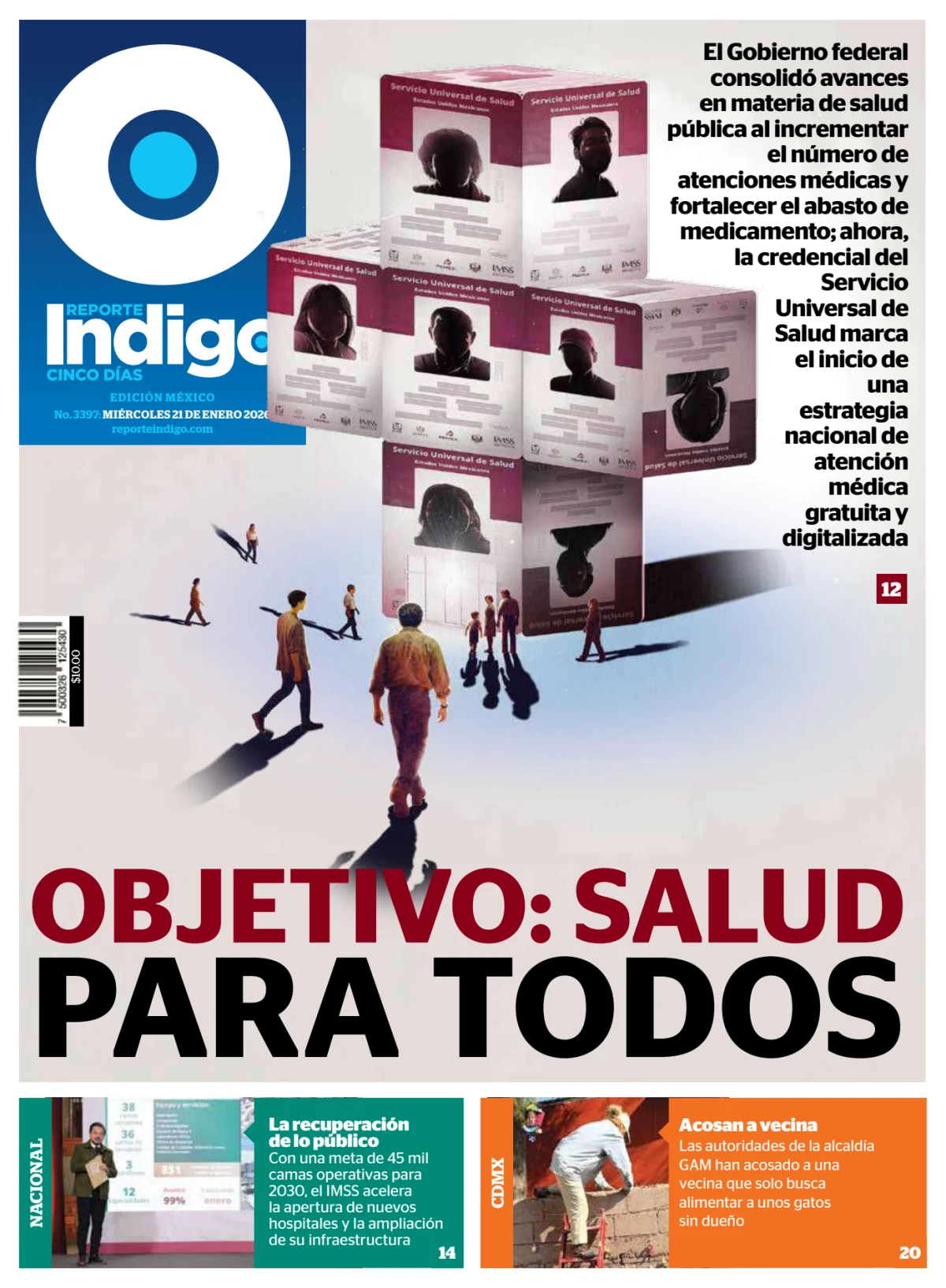 Portada de Reporte Indigo Nacional del miércoles, 21 de enero de 2026