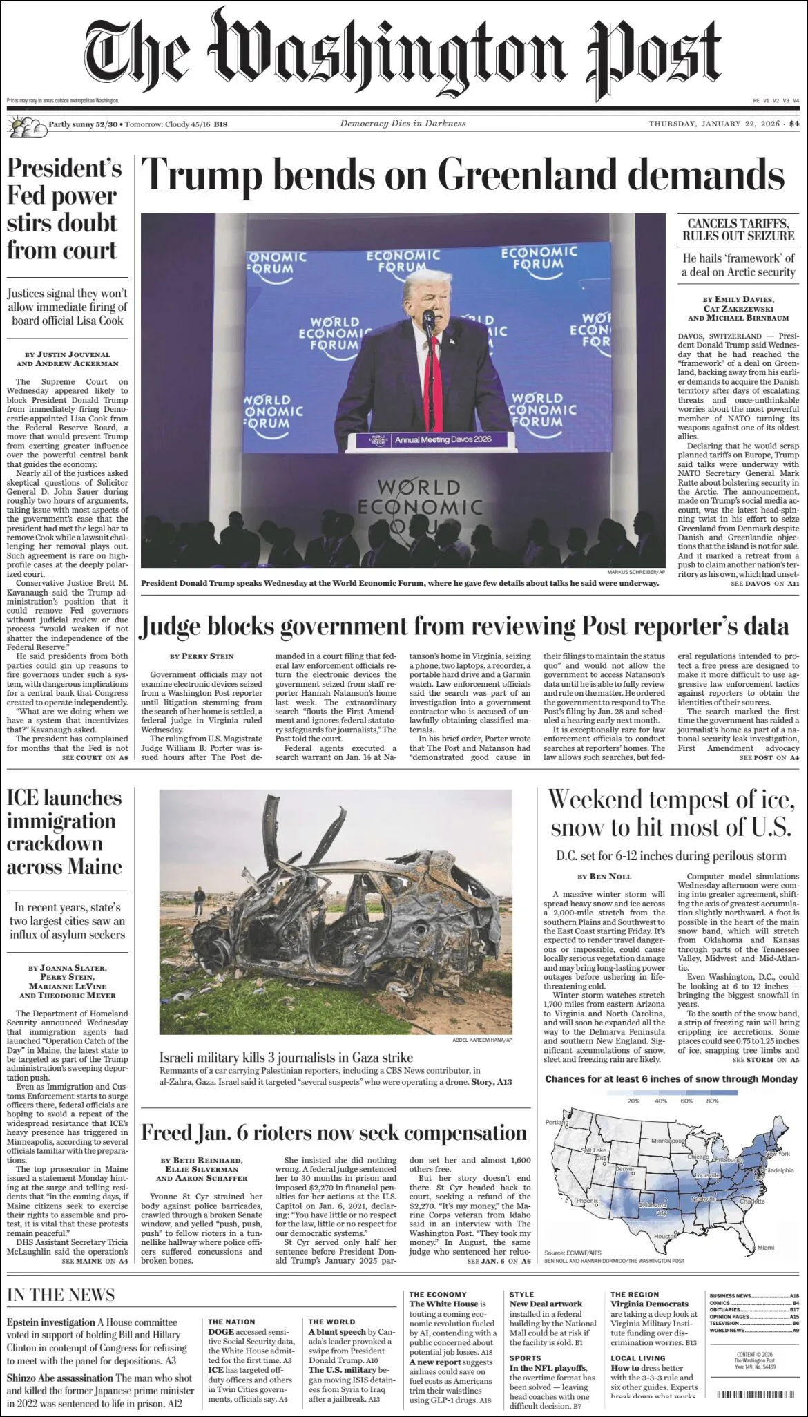 Portada de The Washington Post