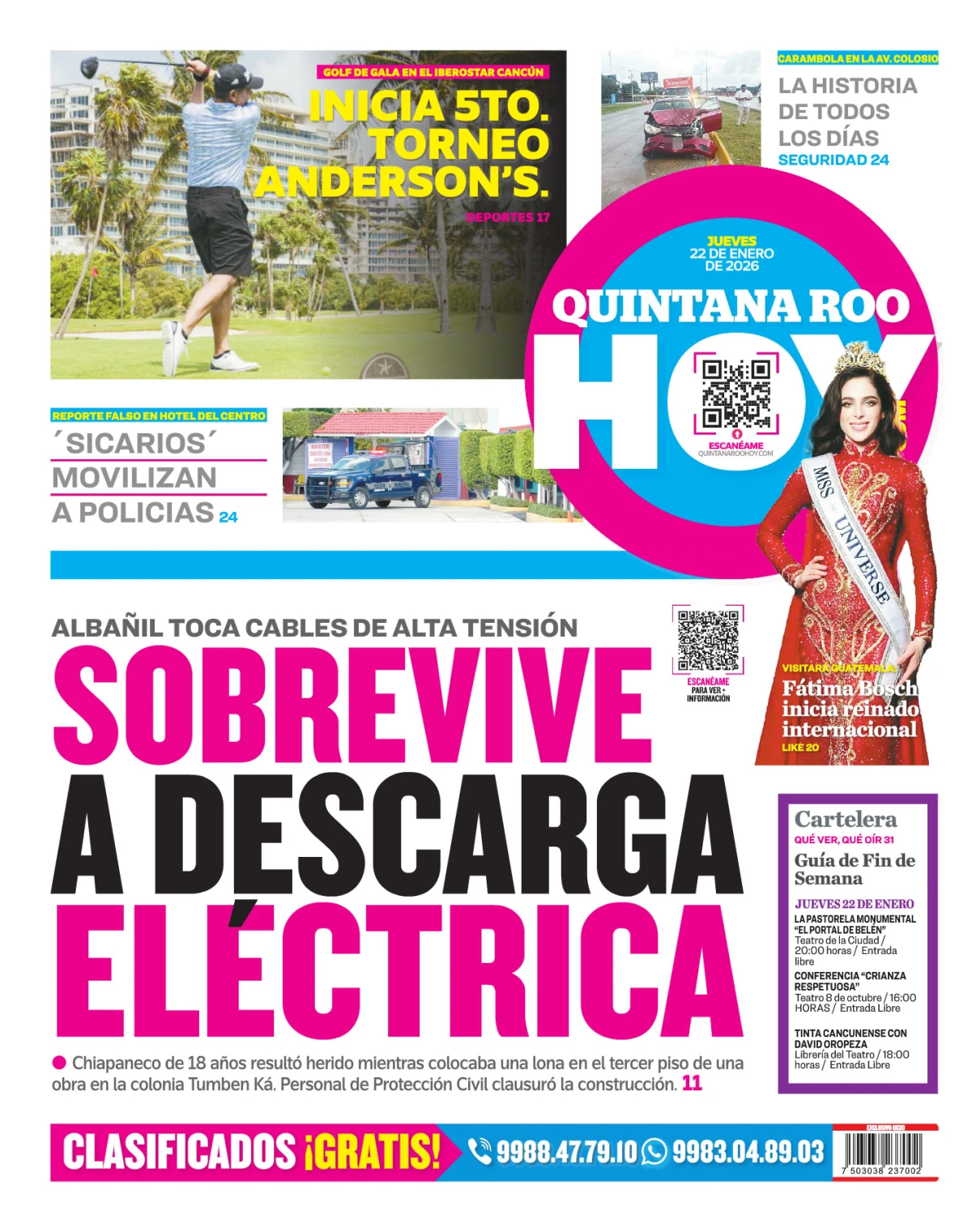 Portada de Quintana Roo Hoy (contraportada)