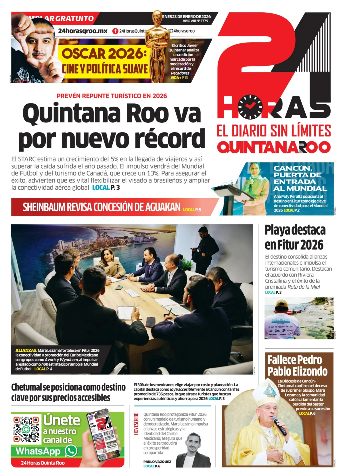Portada de 24 Horas Quintana Roo