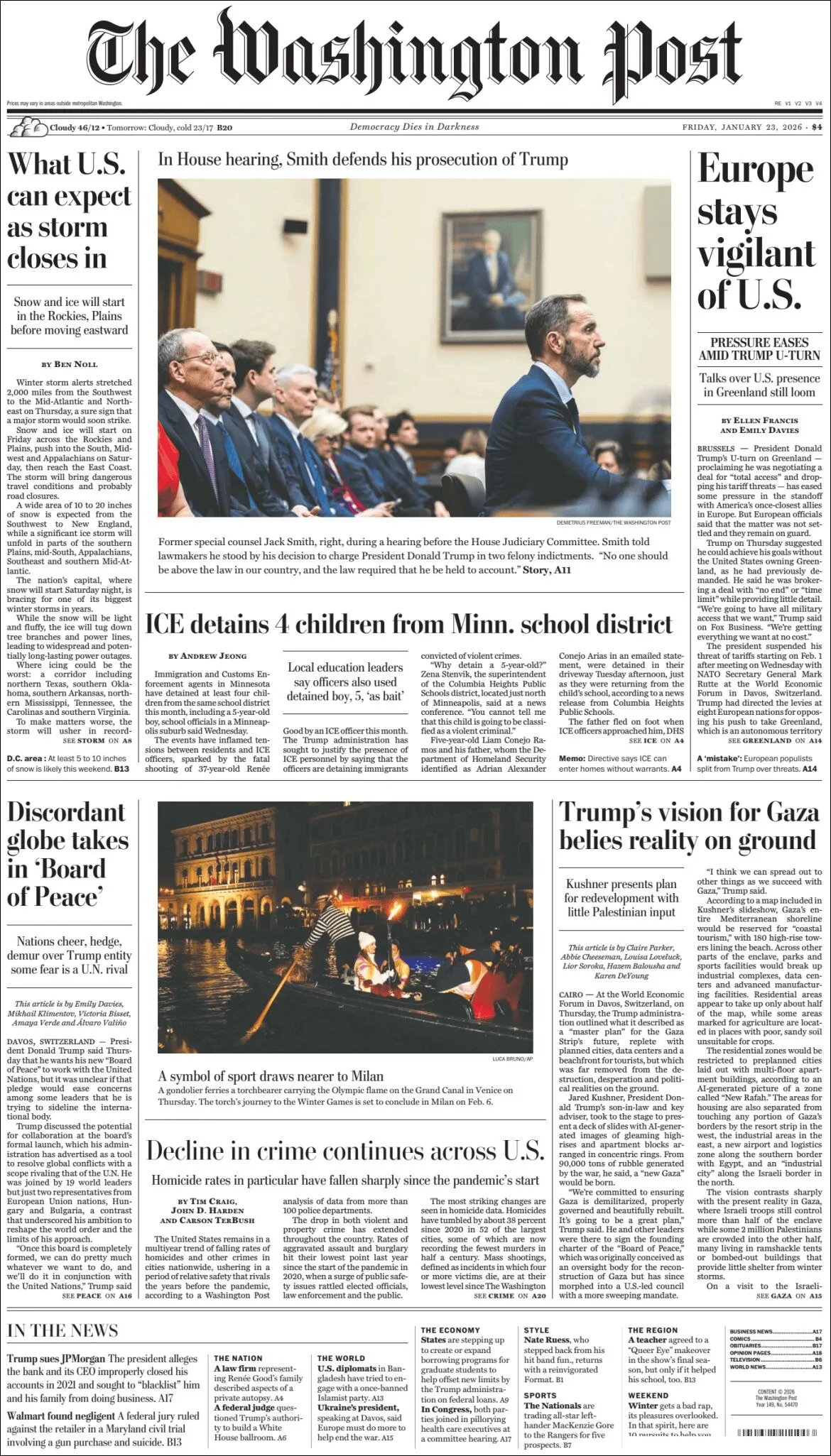 Portada de The Washington Post
