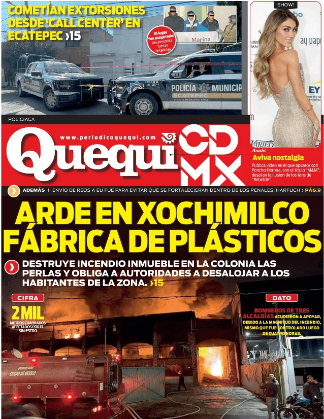Portada de Quequi CDMX (contraportada) del viernes, 23 de enero de 2026