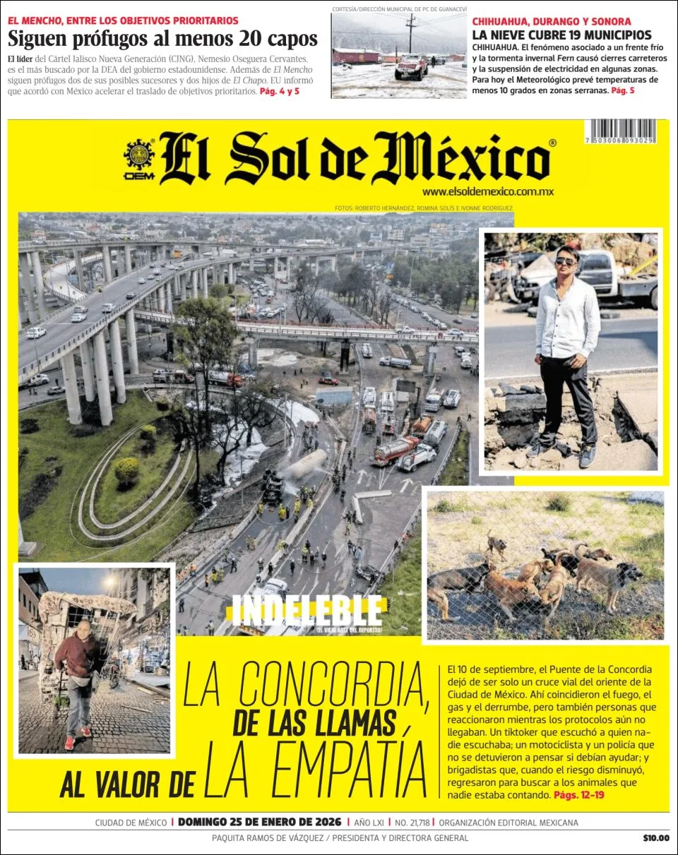 Portada de El Sol de Mexico