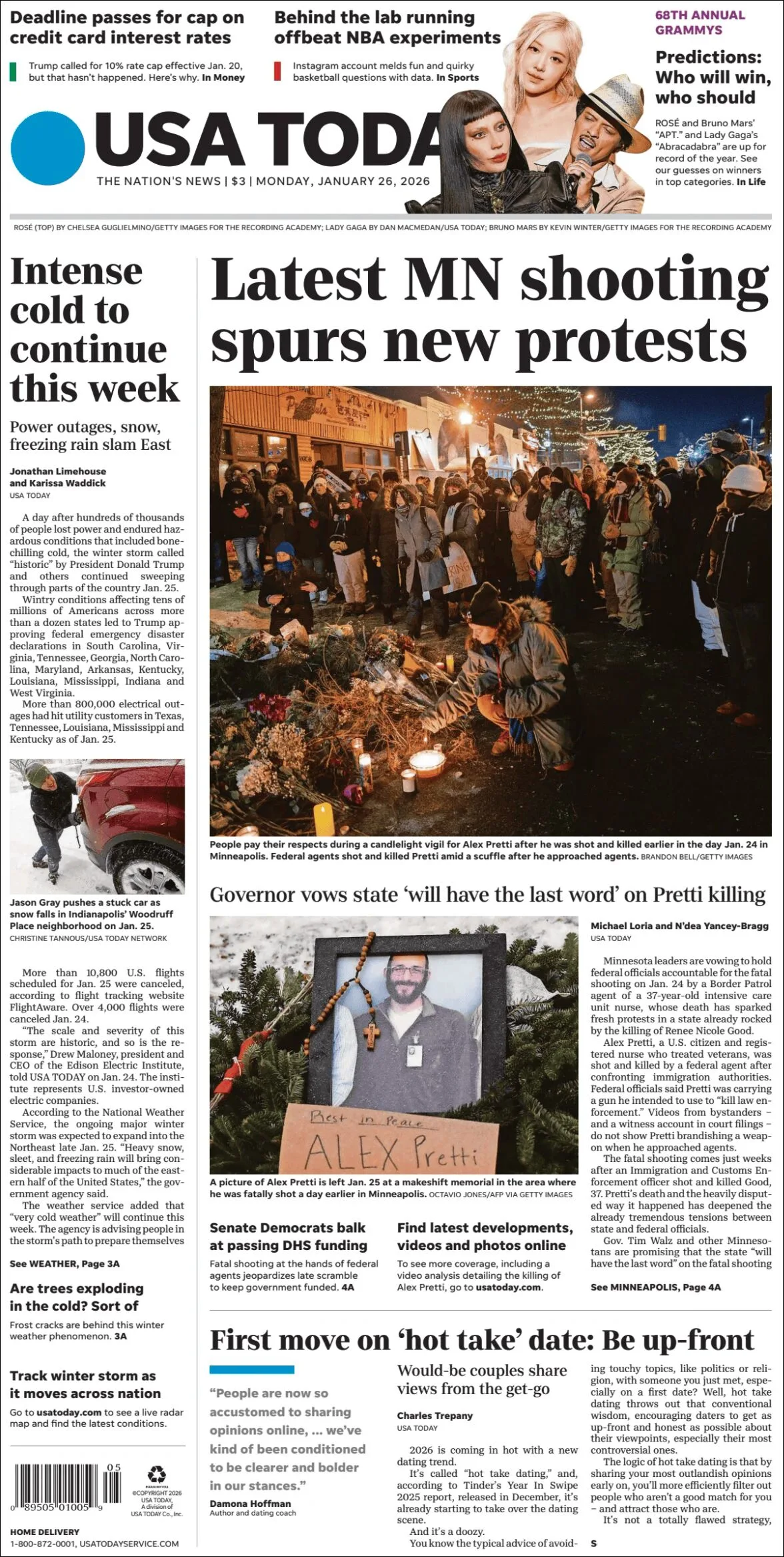 Portada de Usa Today
