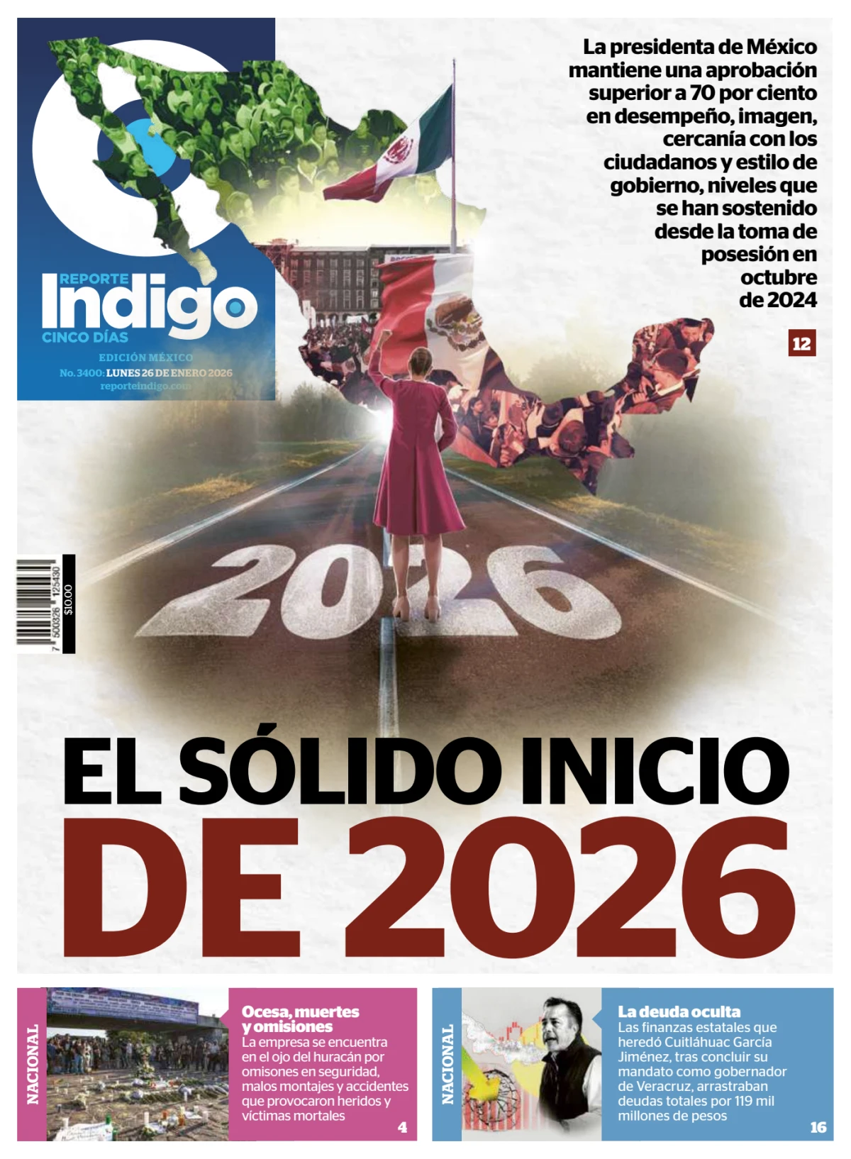 Portada de Reporte Indigo Nacional del lunes, 26 de enero de 2026