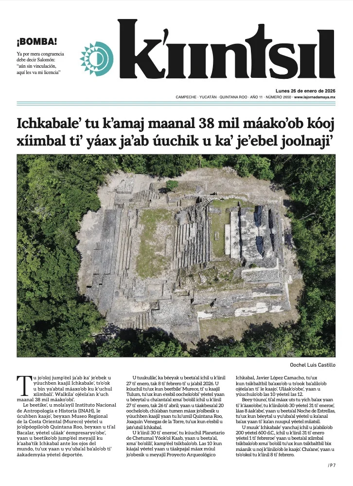 Portada de La Jornada - Kiintsil del lunes, 26 de enero de 2026