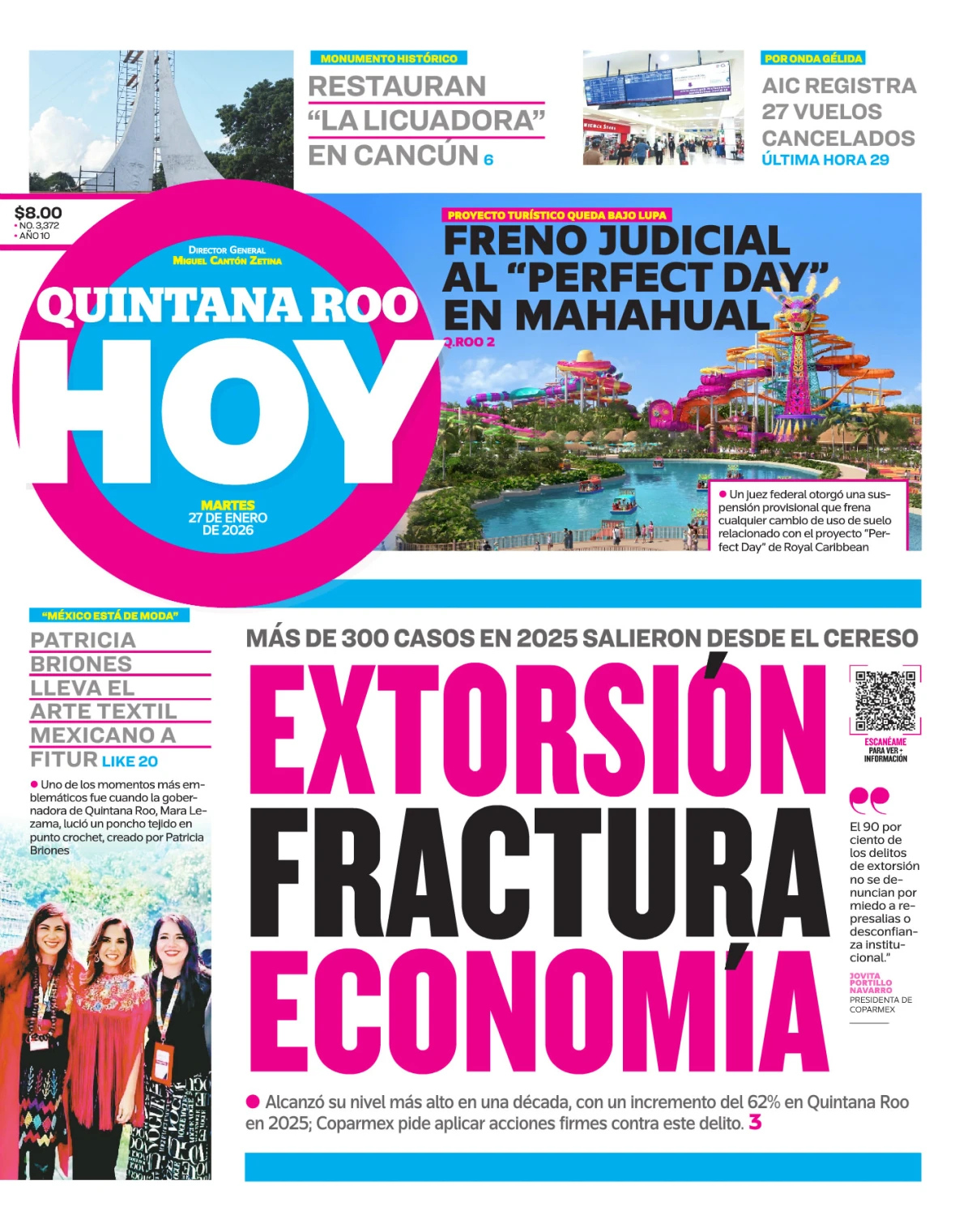 Portada de Quintana Roo Hoy (portada)