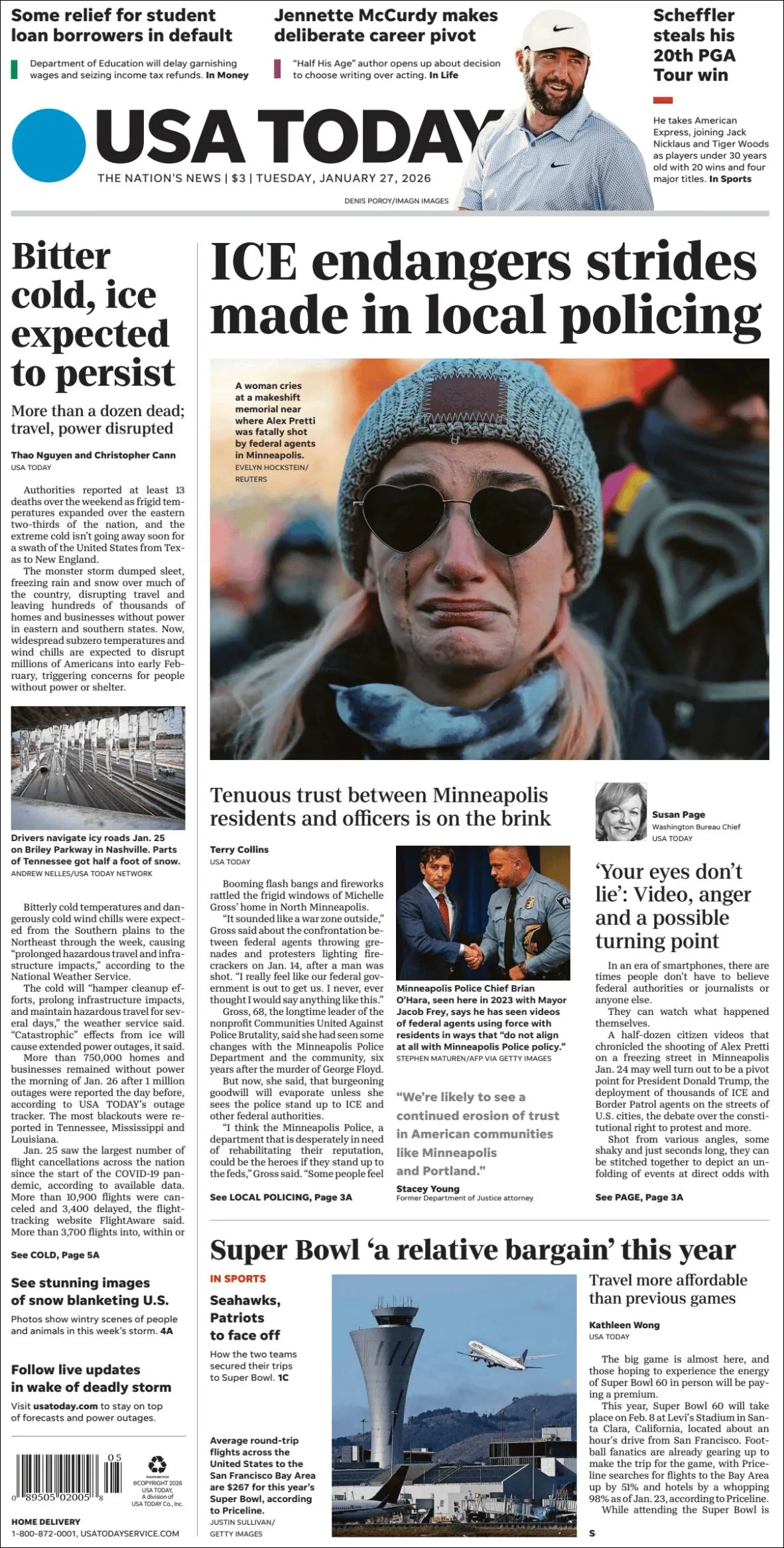 Portada de Usa Today