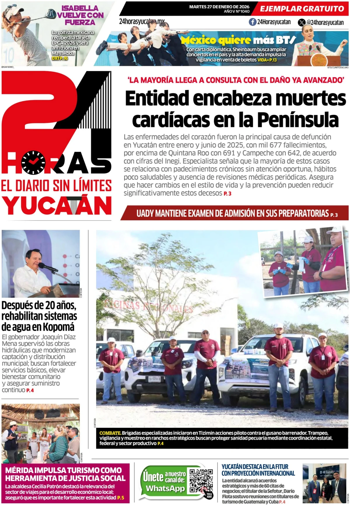 Portada de 24 Horas Yucatan