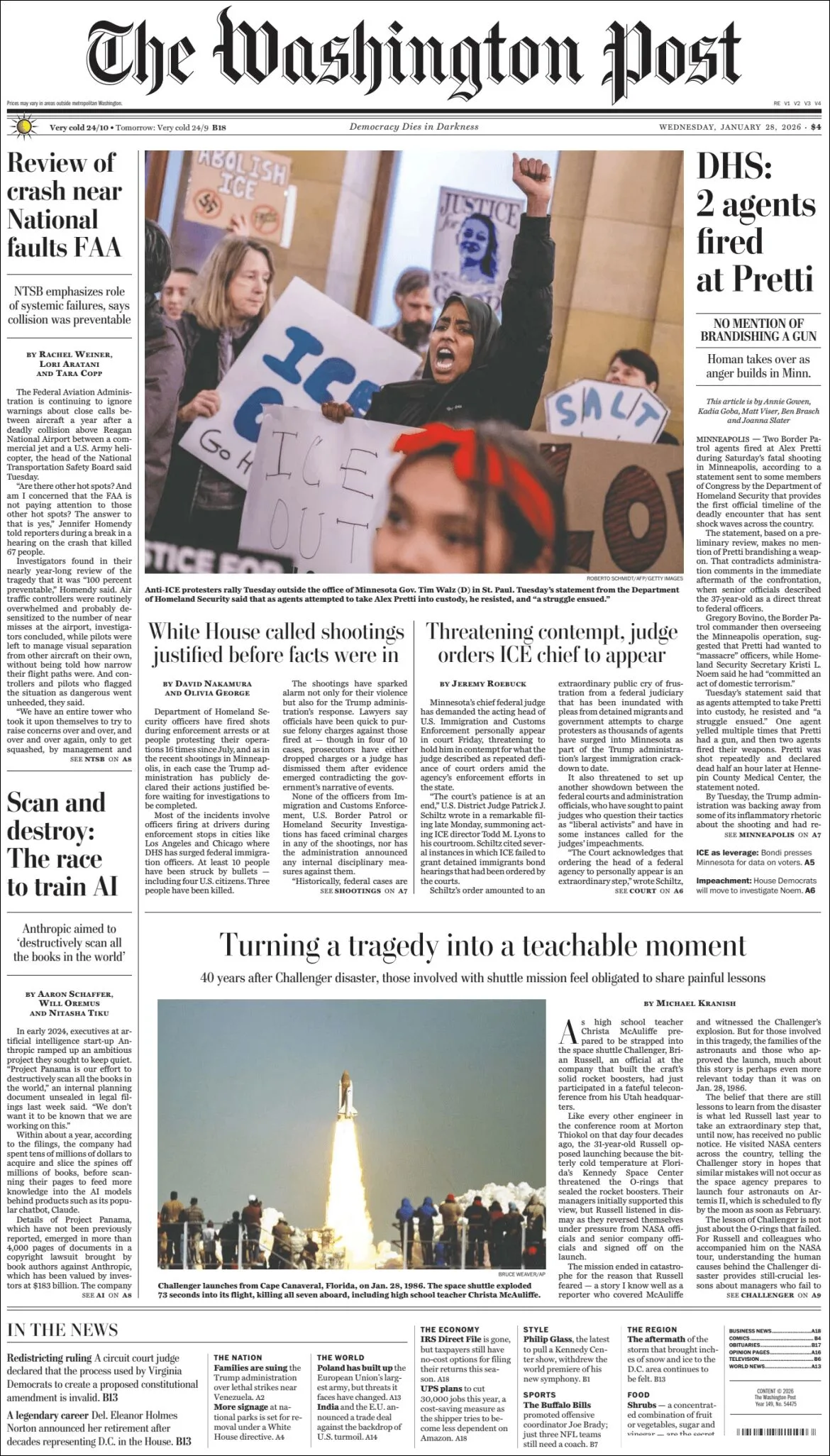 Portada de The Washington Post