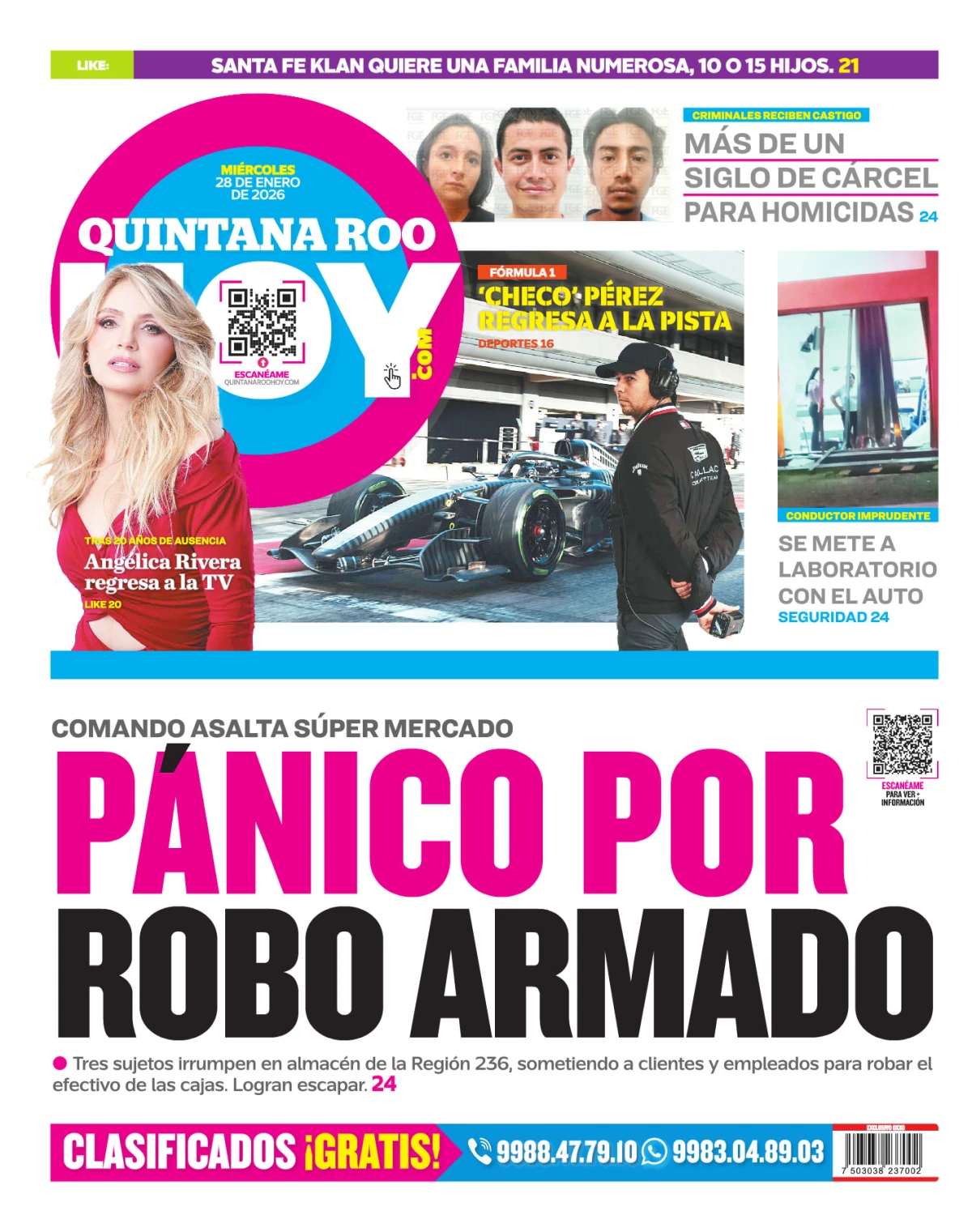 Portada de Quintana Roo Hoy (contraportada)