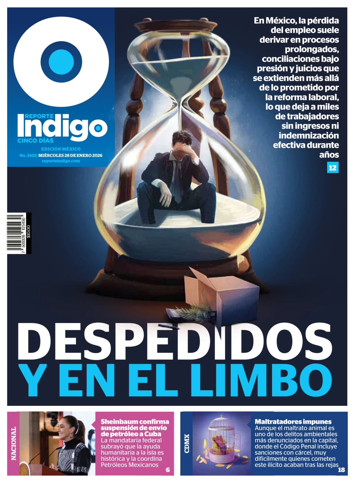 Portada de Reporte Indigo Nacional del miércoles, 28 de enero de 2026