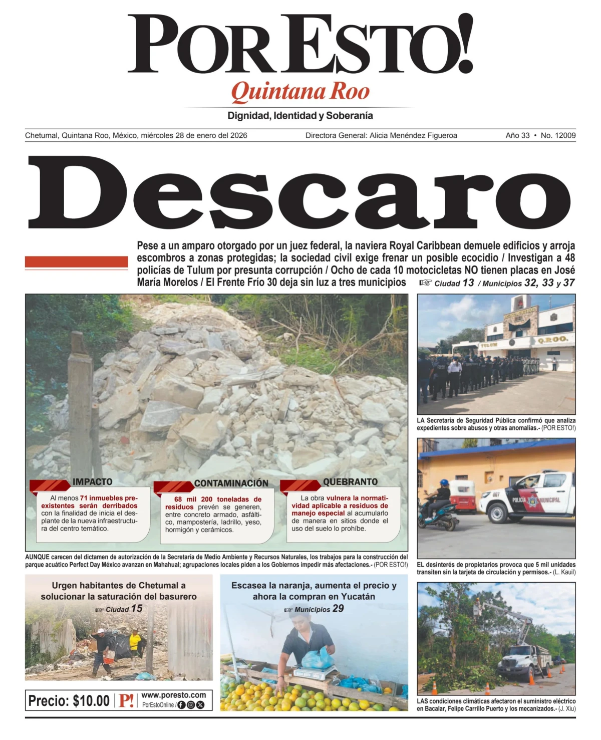 Portada de Por Esto (quintana Roo Chetumal)