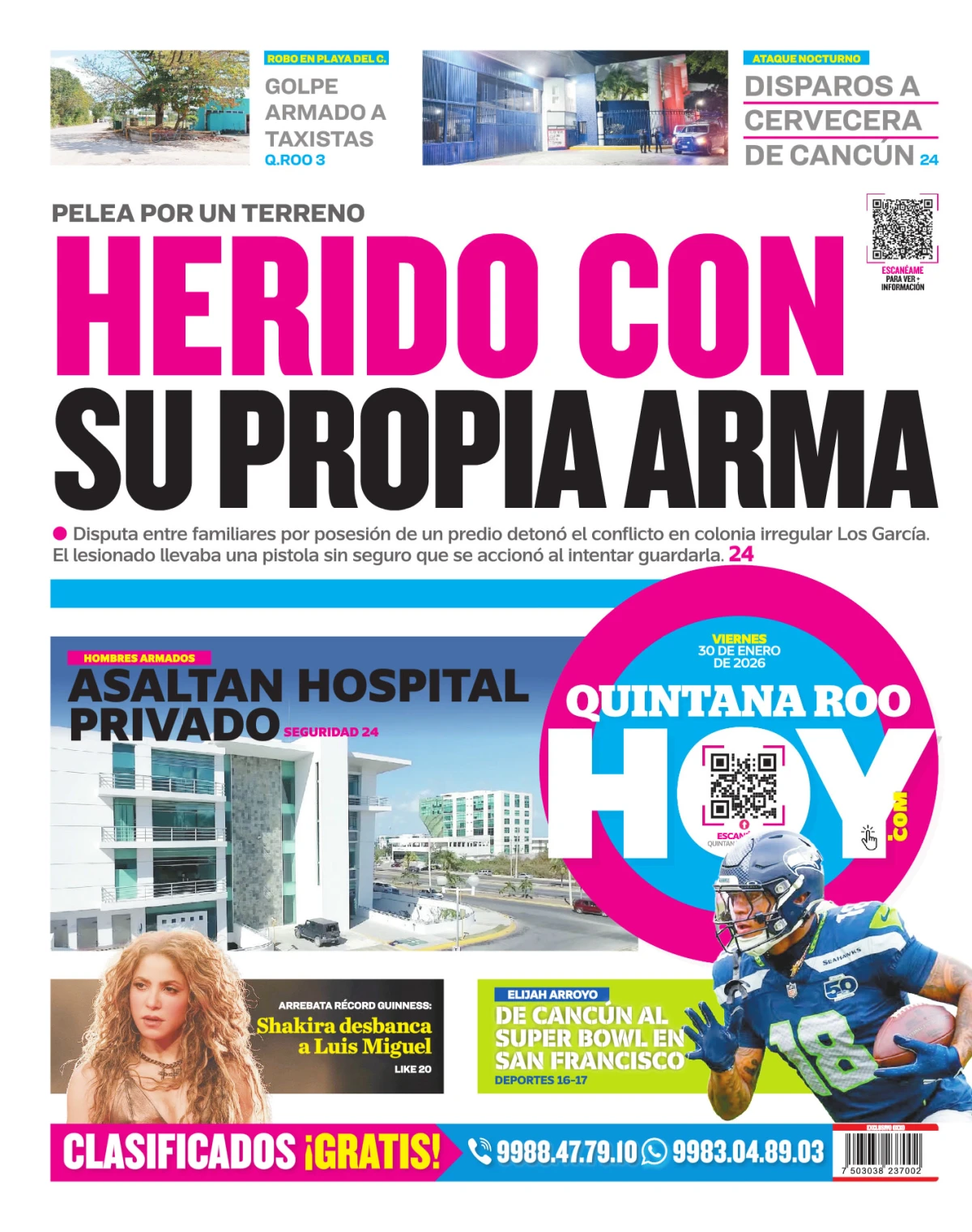 Portada de Quintana Roo Hoy (contraportada)
