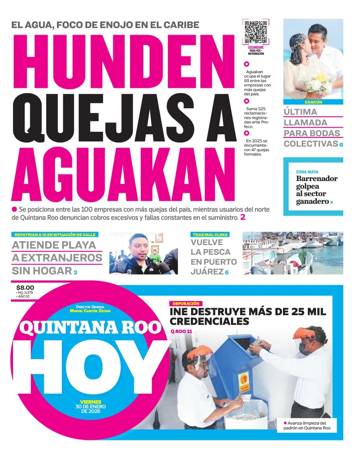 Portada de Quintana Roo Hoy (portada)