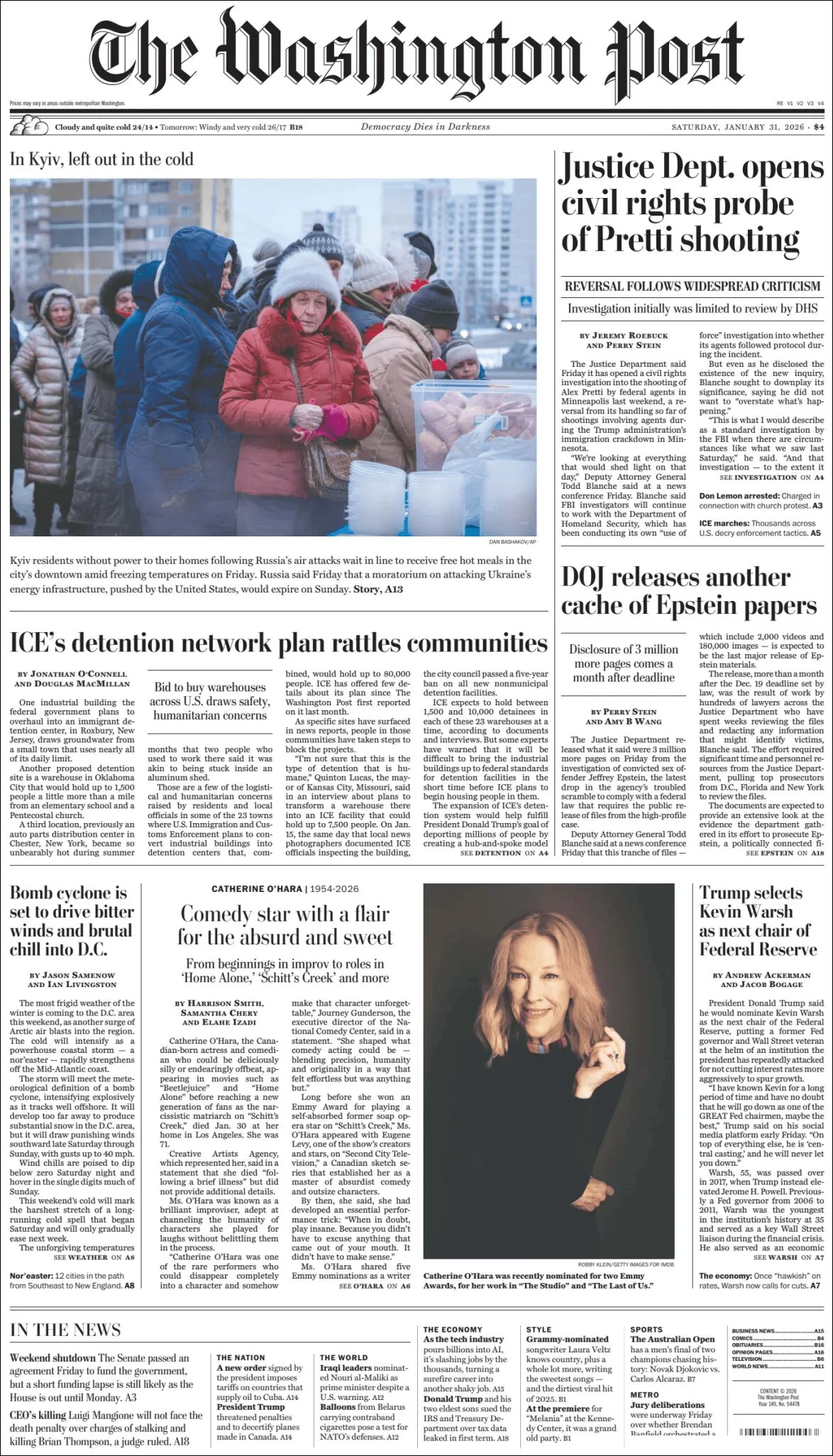 Portada de The Washington Post