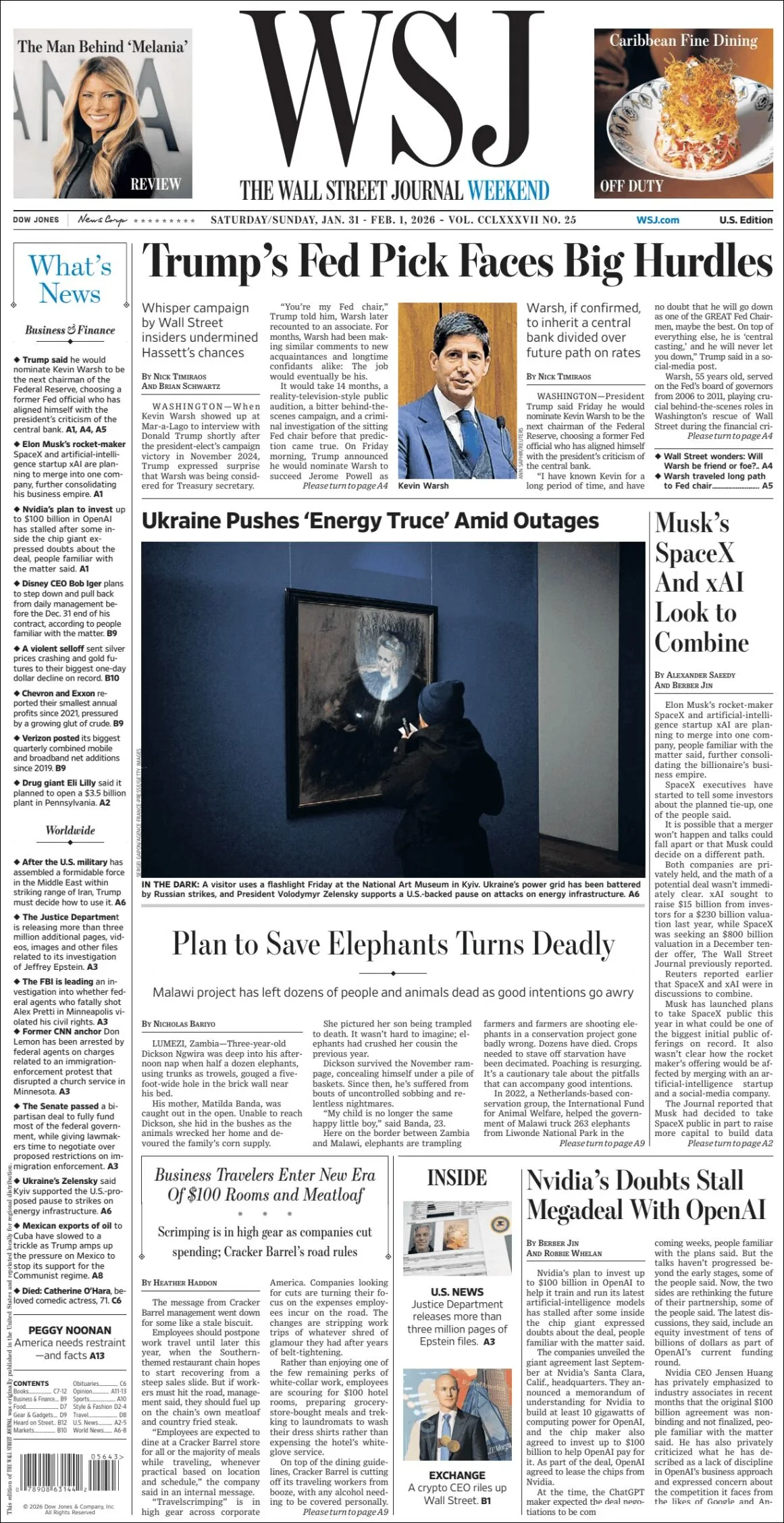 Portada de The Wall Street Journal