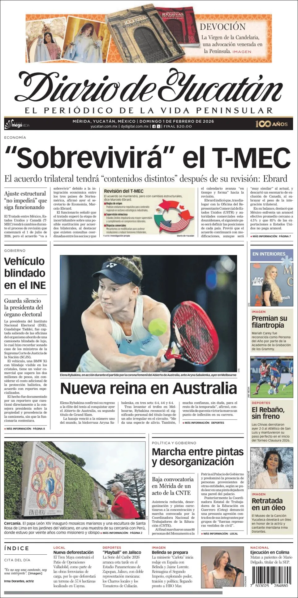 Portada de Diario de Yucatán