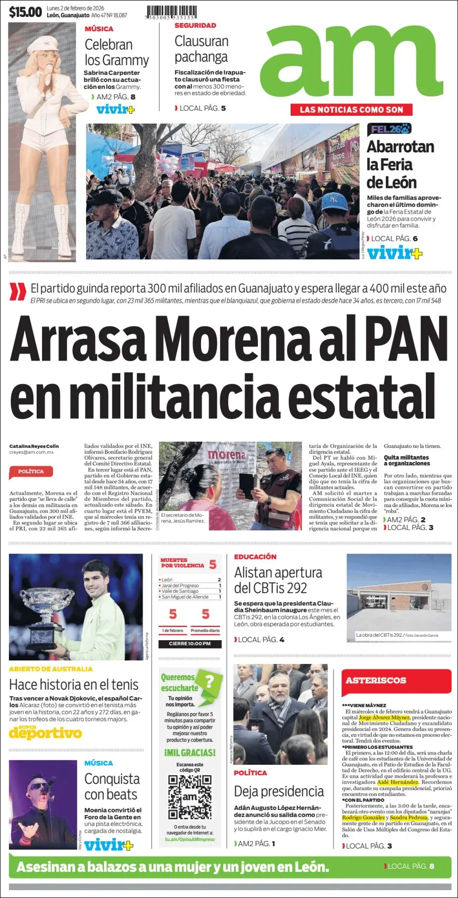 Portada de Am Corredor Industrial del lunes, 2 de febrero de 2026