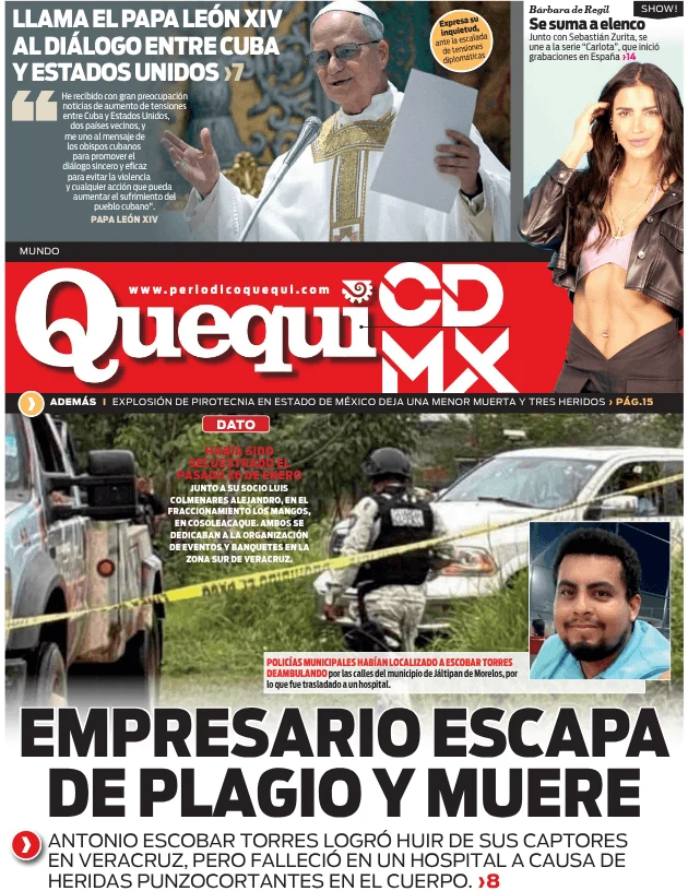 Portada de Quequi CDMX (contraportada) del lunes, 2 de febrero de 2026