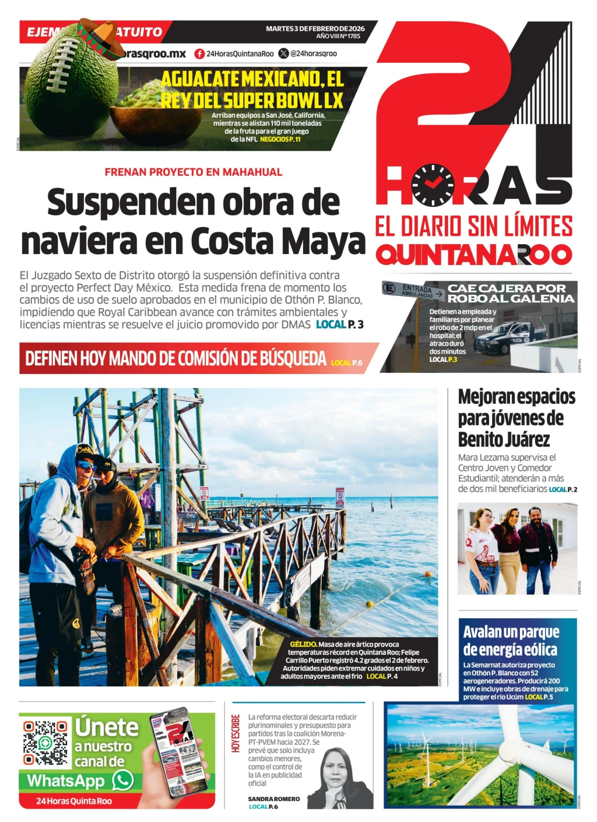 Portada de 24 Horas Quintana Roo
