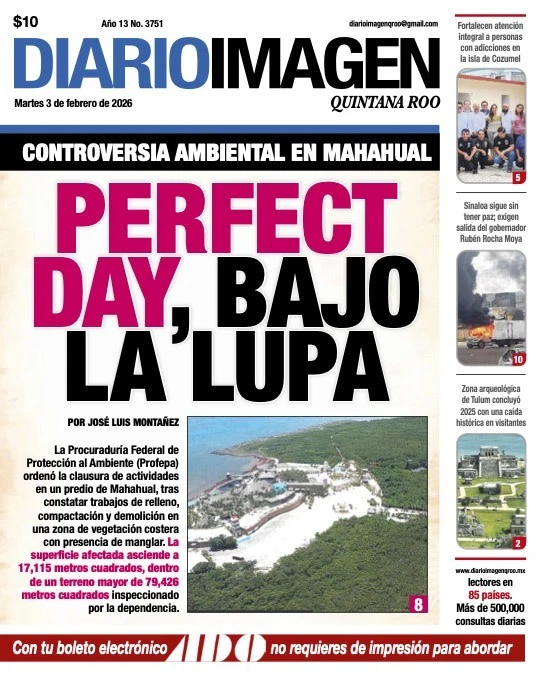 Portada de Diario Imagen Quintana Roo del martes, 3 de febrero de 2026