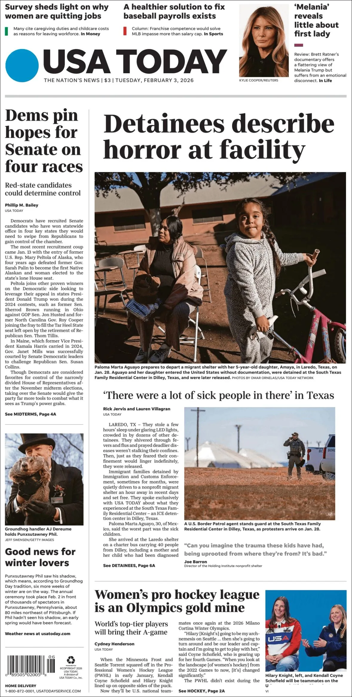 Portada de Usa Today