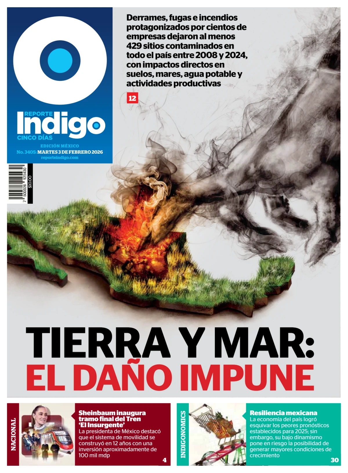 Portada de Reporte Indigo Nacional del martes, 3 de febrero de 2026