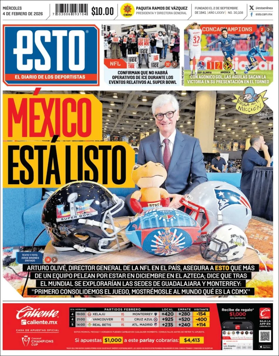 Portada de Esto del miércoles, 4 de febrero de 2026