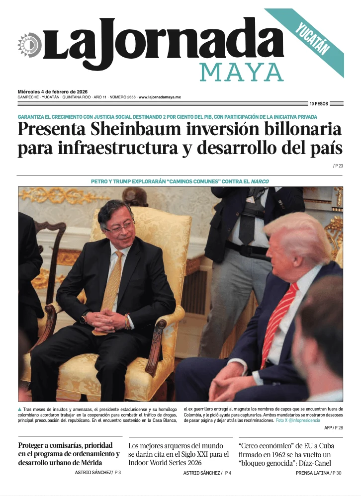 Portada de La Jornada Maya Yucatán del miércoles, 4 de febrero de 2026