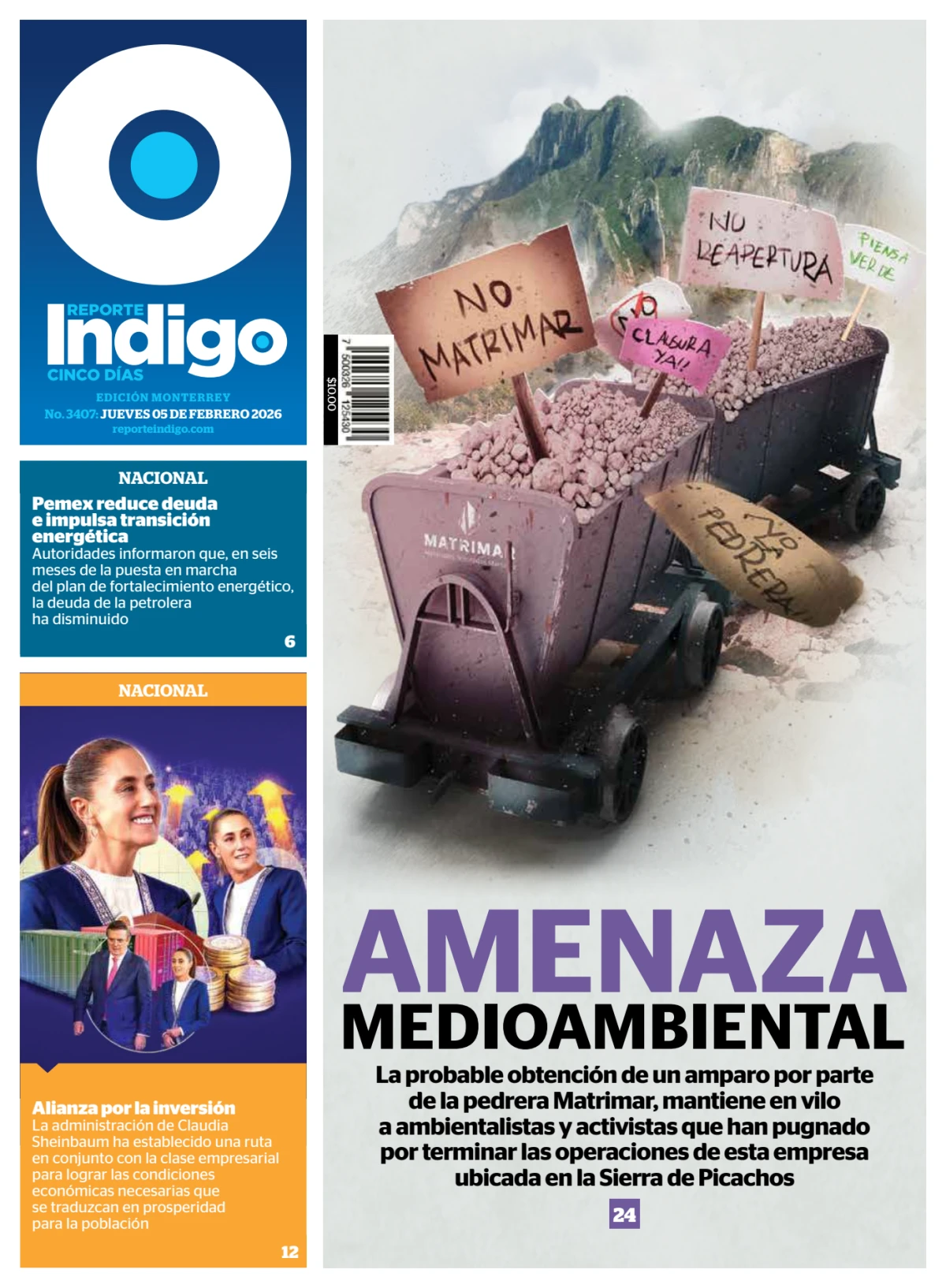 Portada de Reporte Indigo Monterrey del jueves, 5 de febrero de 2026