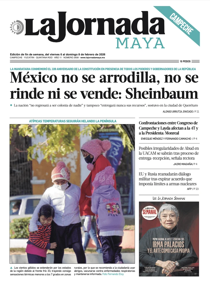 Portada de La Jornada Maya Campeche del viernes, 6 de febrero de 2026