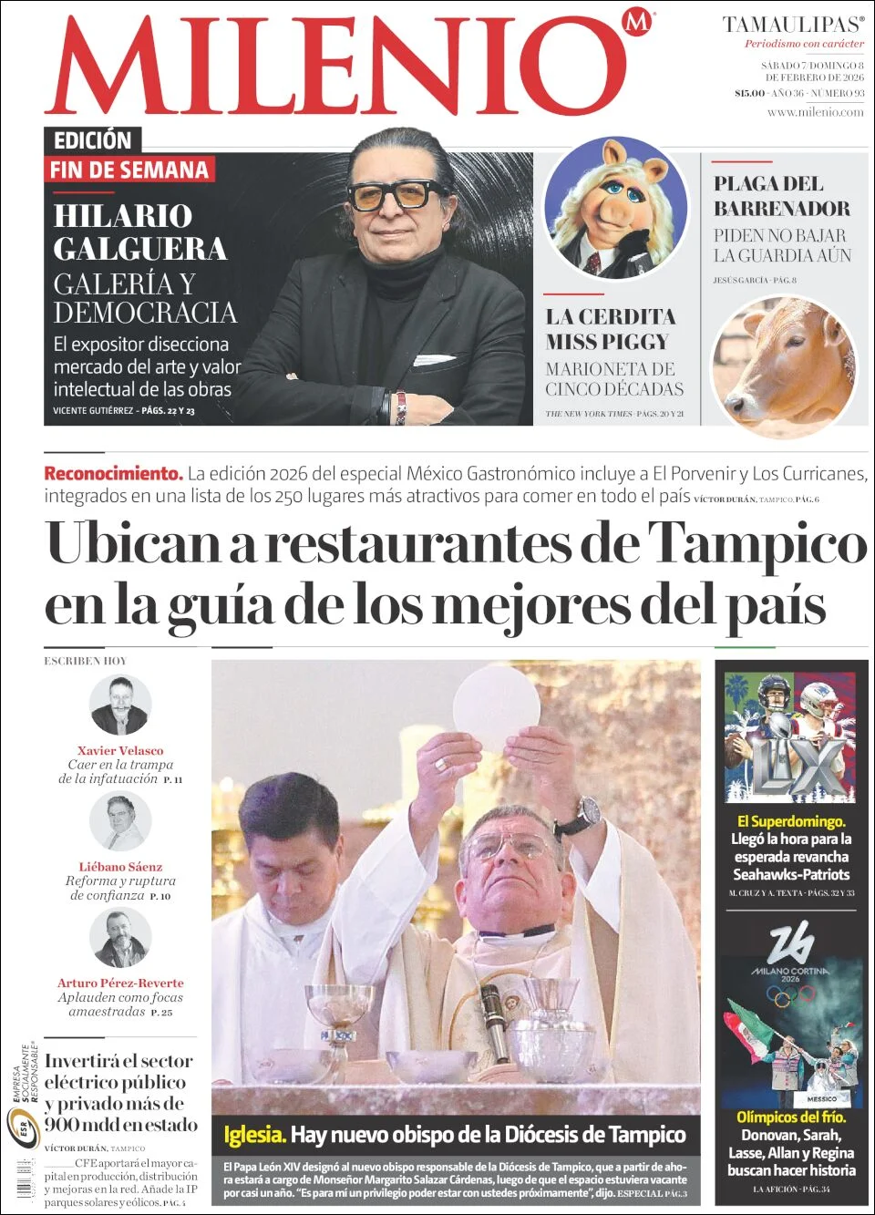 Portada de Milenio Tamaulipas del sábado, 7 de febrero de 2026