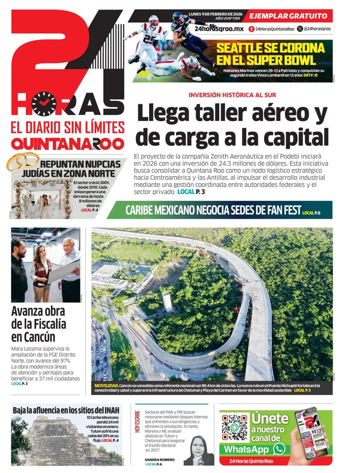 Portada de 24 Horas Quintana Roo