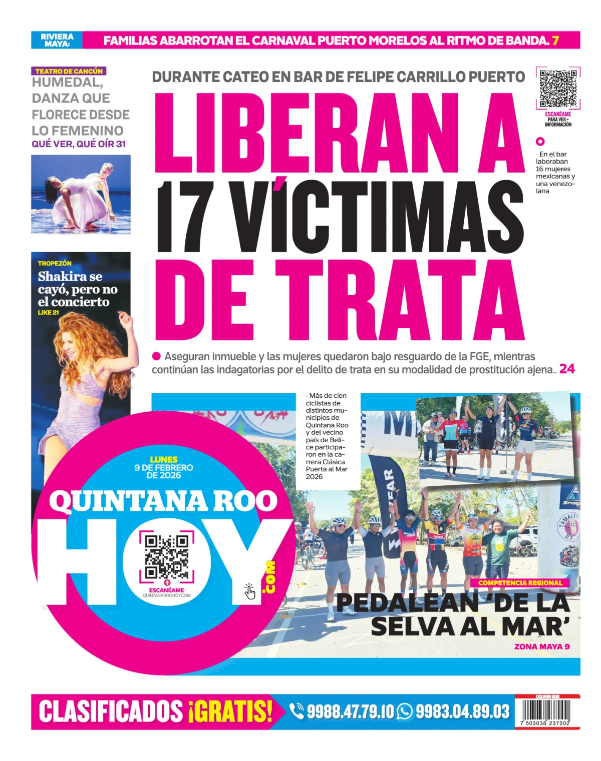 Portada de Quintana Roo Hoy (contraportada)