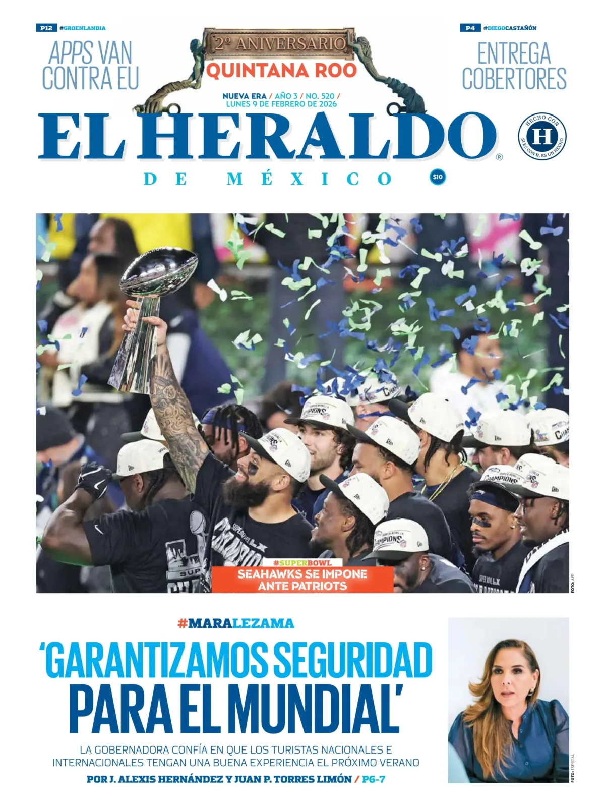 Portada de El Heraldo de Mexico - Quintana Roo