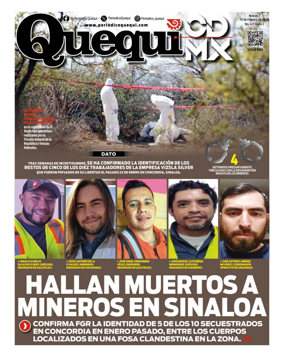 Portada de Quequi CDMX del martes, 10 de febrero de 2026