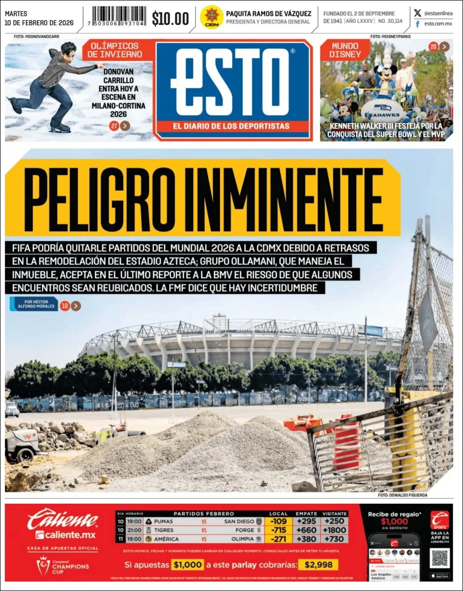 Portada de Esto del martes, 10 de febrero de 2026