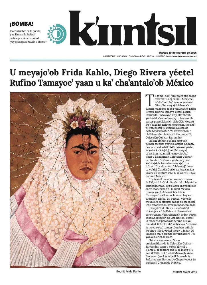 Portada de La Jornada - Kiintsil del martes, 10 de febrero de 2026