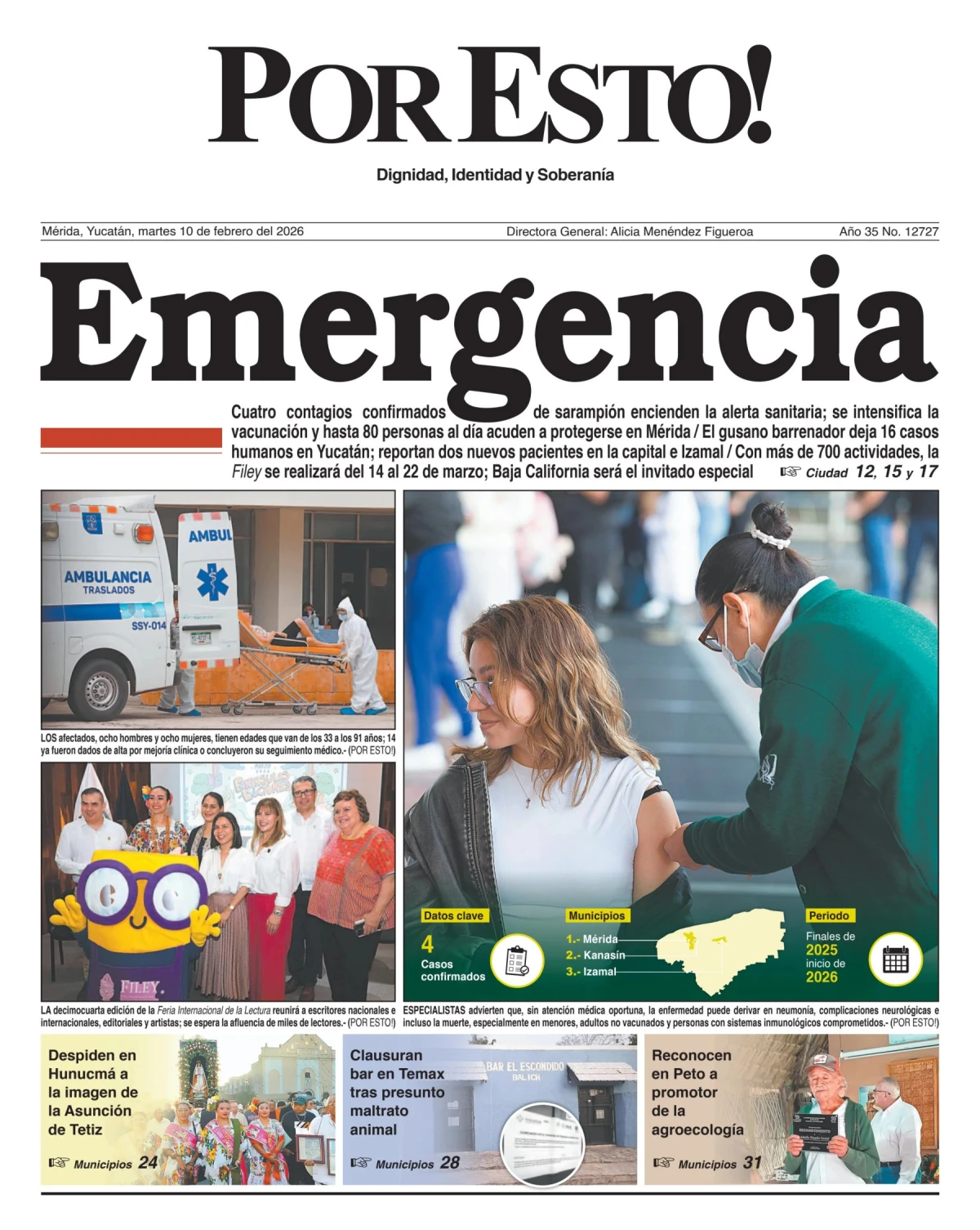 Portada de Por Esto (merida, Yucatan) del martes, 10 de febrero de 2026