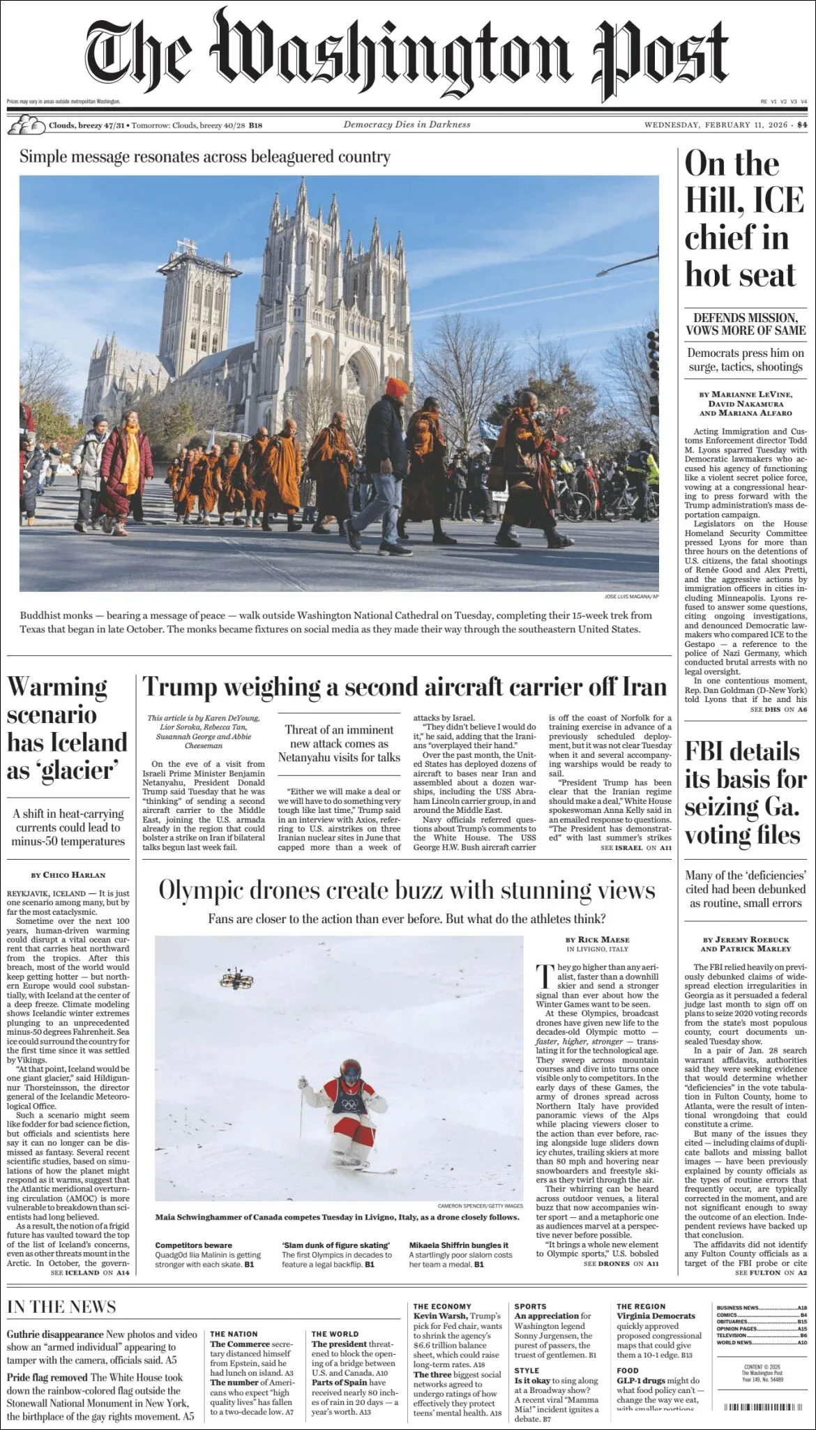 Portada de The Washington Post