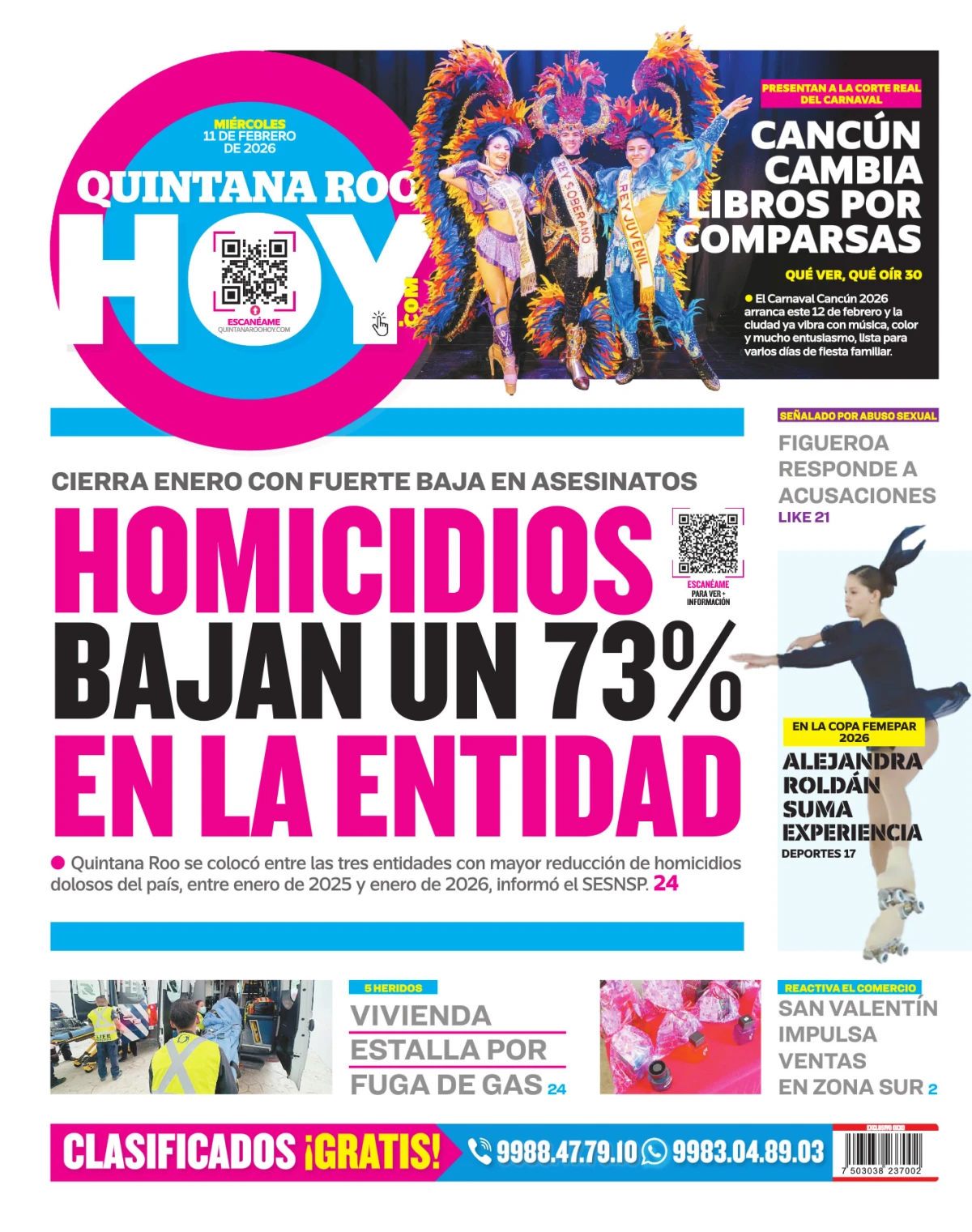 Portada de Quintana Roo Hoy (contraportada)