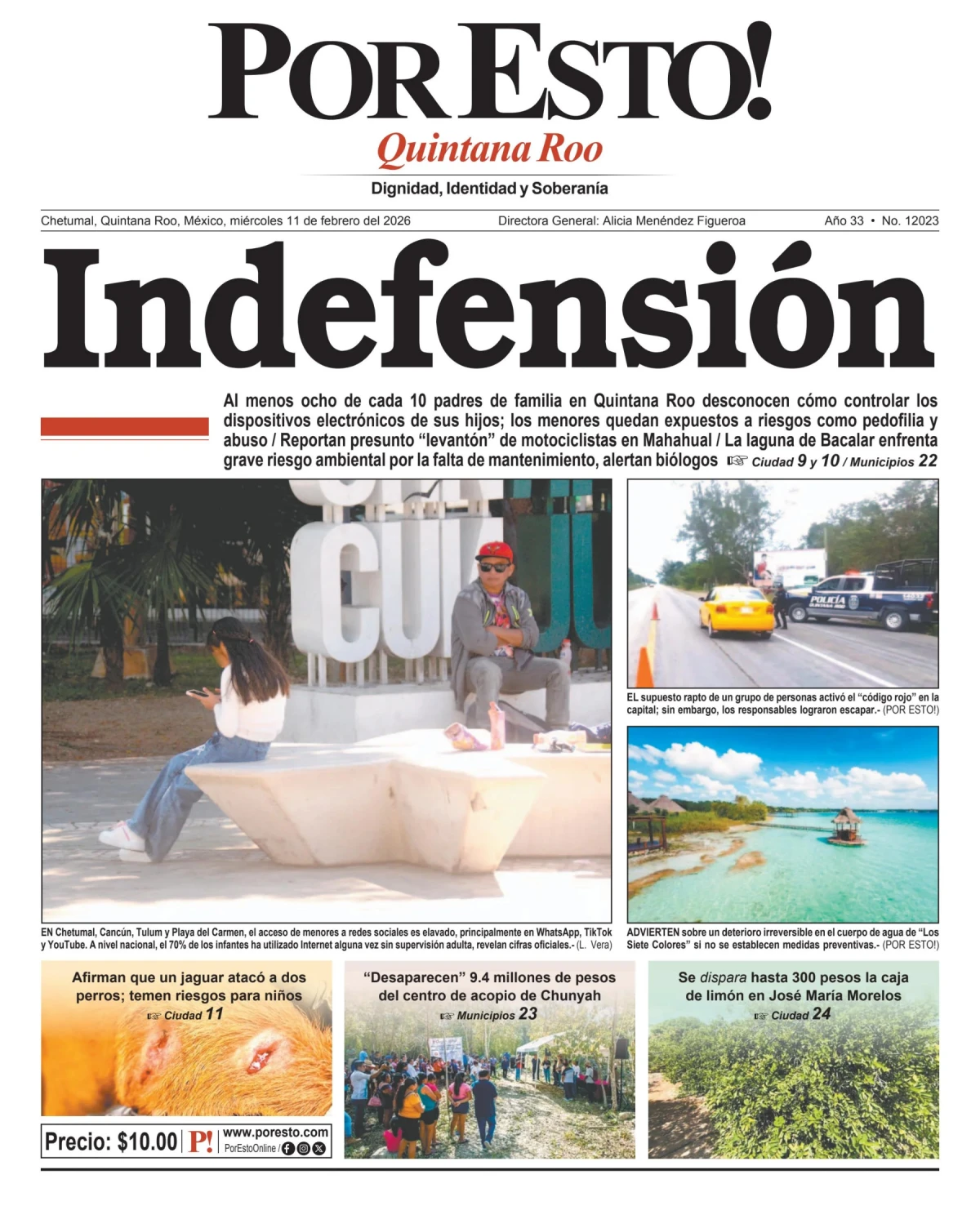Portada de Por Esto (quintana Roo Chetumal)