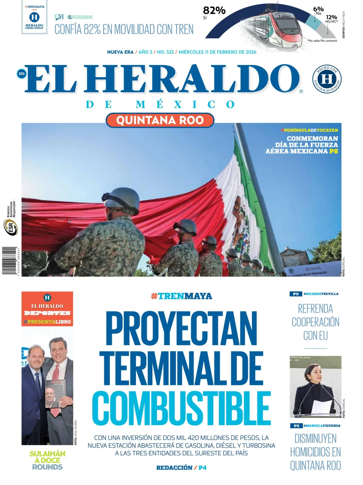 Portada de El Heraldo de Mexico - Quintana Roo