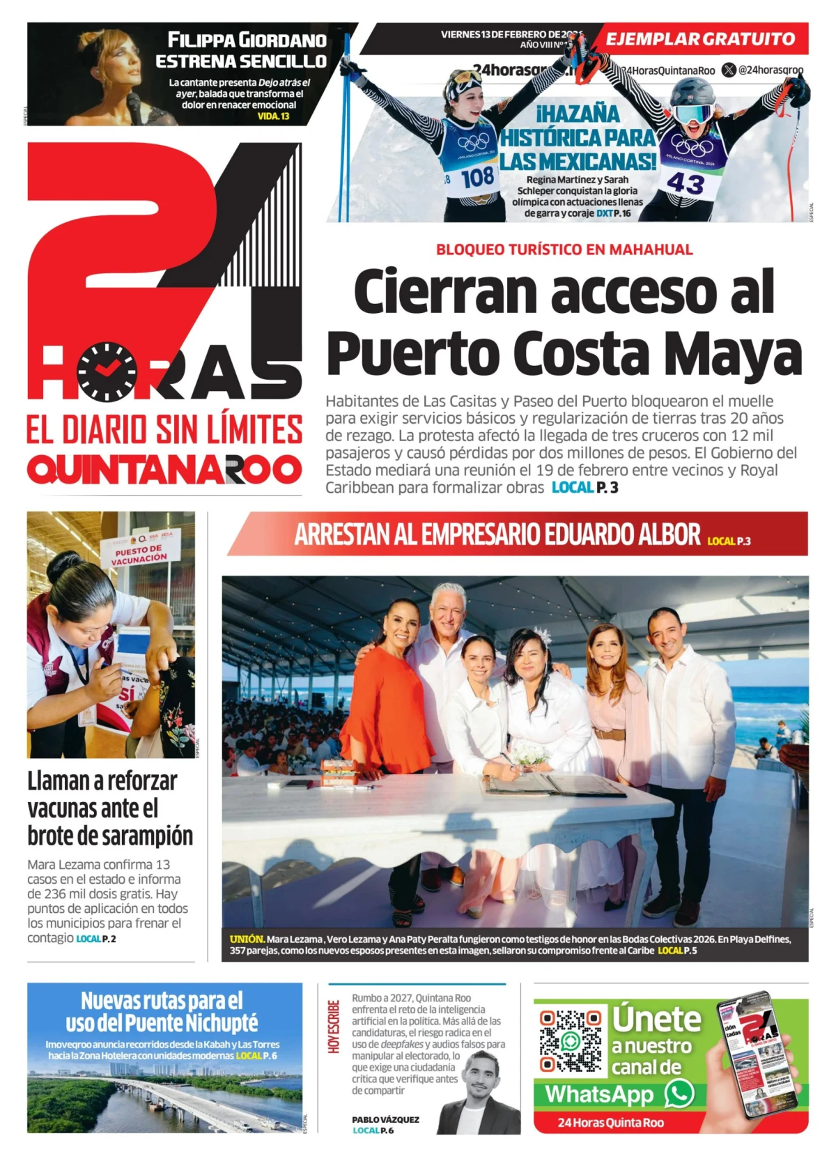 Portada de 24 Horas Quintana Roo